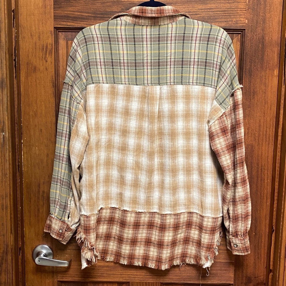 In Loom patchwork plaid button up - Picture 2 of 4